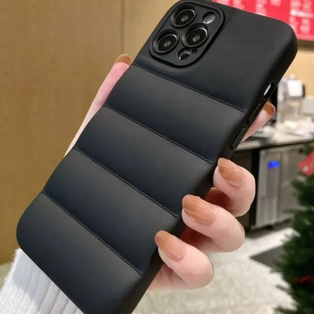 NEW iPhone 13/Pro/Max Plain Puffer Lens Protection iPhone case